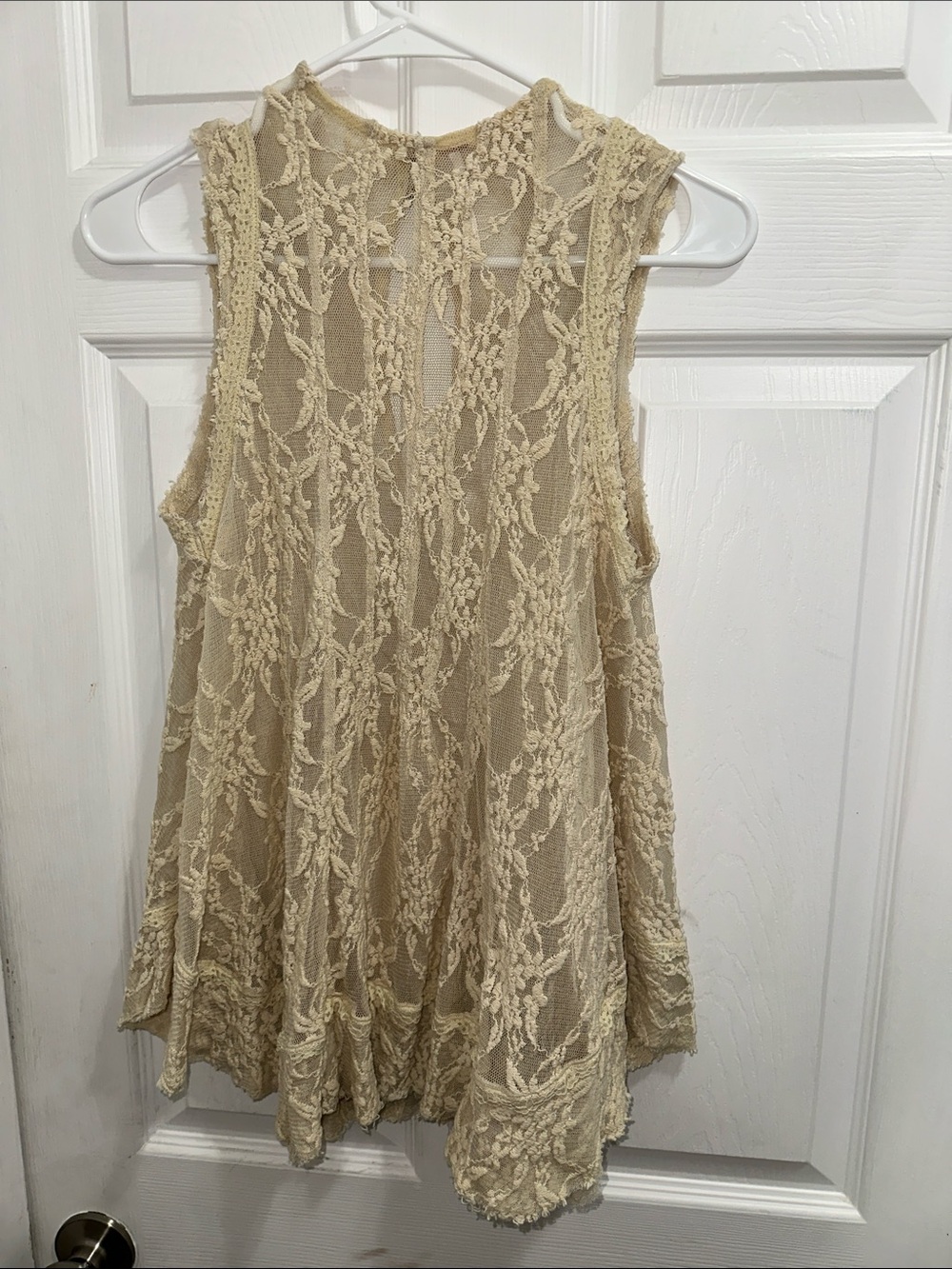 Free People Romatic Lace  Cream Tank Tunic